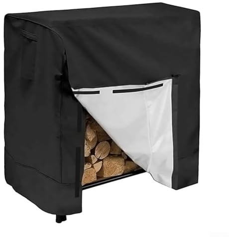 Oceanlend Firewood Log Rack Cover, Heavy Duty Oxford Cloth Outdoor Log Storage Rack Protective Cover With Adjustable Strap, Windproof Wood Storage Protector(size 1)