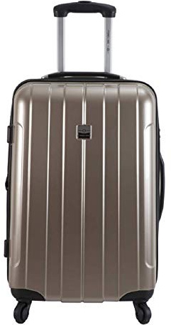 Générique France Bag Valise Rigide en Polycarbonate 70 cm Long Séjour Extensible 4 Roues Multidirectionnelles Champagne Bahamas