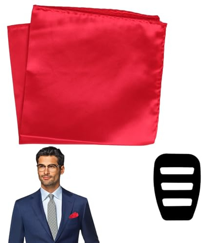 Laralily Einstecktuch Seide für Herren, Taschentücher Herren Rot, Einstecktuch Halter, Taschentücher Hochzeit