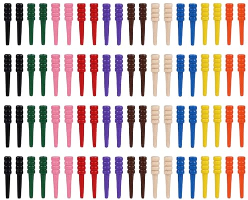 80pcs Cribbage Pegs, Wooden Cri Board Pegs Fit 1/8 Inch Holes Easy Grip Game Pins Set with a Tapered Design for Traditional Cribbage Board Game Accessories (10 Colors)