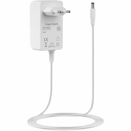 TECHZOCO Alimentador 9V 2A, Adaptador de Corriente, Fuente de alimentación 9V 2A, Alimentador de Pared, Cargador 9 voltios, Adaptador Alimentación, Conector DC 5.5 x 2.5 mm, Blanco
