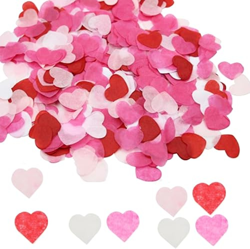 5000 Pieces Heart Shaped Confetti - Eco-Friendly Wedding, Party, and Celebration Confetti for Decorations