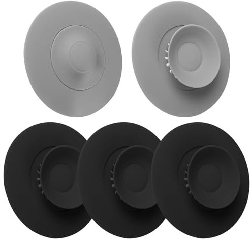 5 Stück Universal Abfluss Stöpsel, Silikon Abflusssieb KüChenspüLe, Abflussstopfen Waschbecken, Gummi Faltbarer Stöpsel Spülbecken, Anti-Geruch Abflussdeckel, Haarsieb für Bäder, Badewannen (B)