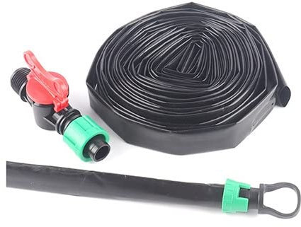 FBANULPEX Tubería de riego por Goteo，Tubería Plana Kits de Sistema de riego por Goteo con Cinta de Goteo de 2 Orificios y Espacio de 40 cm(50m Kits)