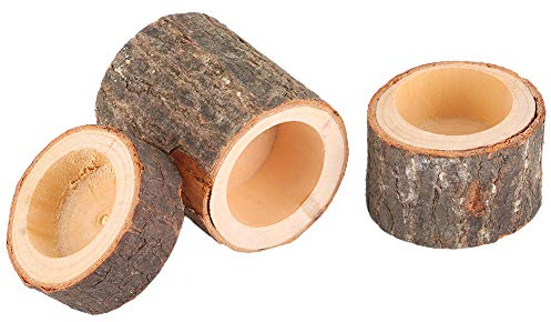 Qcwwy Otros Artículos Decorativos de Madera Rústica Candelas Votivas Votivas Decoración de la Mesa de Velas de té de Madera para Restaurantes y Tiendas de