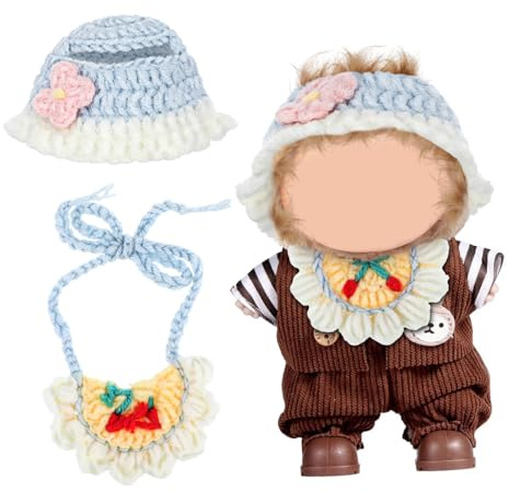 Milisten Set de Vêtements pour Poupée Compatible Bonnet Doux et Bavoir pour Poupées Accessoires et Tenues