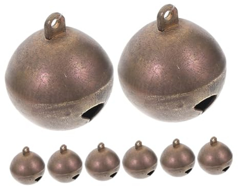 YARNOW 8 pièces Lot de Cloches pour Collier Chien Mélodieux Profond Anneau de Fixation Pratique et Résistantes Breloques Vintage pour Animaux de Compagnie