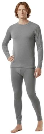 BestSale247 Merino ull termounderkläder set (skjorta + byxor) varma vinterskidunderkläder merinoull, GRÅ, XXL