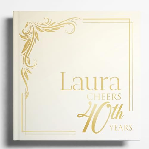 Personalized 40th Birthday Guest Book – Custom Hardcover Sign Book for Men and Women, Memory Keepsake for Party and Celebration (20 guests)
