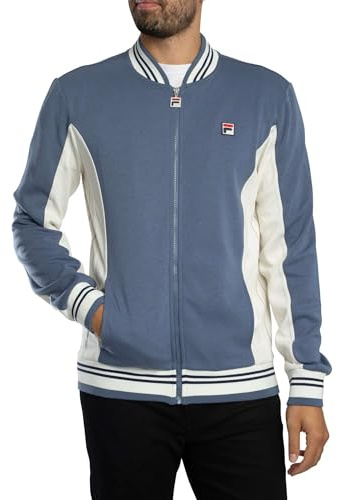 FILA Uomo Giacca Sportiva Da Baseball Settanta, Indigo/Gardenia/Navy, XXL