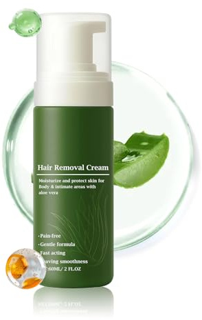 Crème Dépilatoire - 60ml Lotion Douce Non Grasse - Crème à Raser pour Peau Sensible | Pour Femmes Hommes Peau Sensible Types De Portable Bikini Jambe Aisselle Quotidien Maison