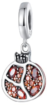 925 sterlingsilver fina zirkoninläggningar av granatäpplefrukt, gör-det-själv-handgjort hänge till armband och halsband
