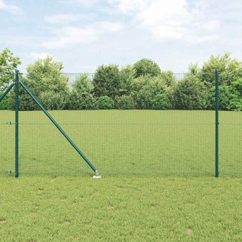 Geflügelnetz Campingzaun Campingzaun Gartenzaun,Zaun mit Pfosten Grün 1 x 10 m Stahl,Geflügelzaun Für Hunde,Camping Und Teich,Vielseitig Einsetzbar,Einfache Montage