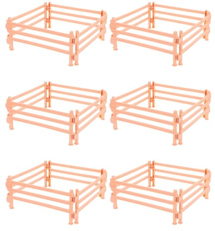 Beavorty Modelos de Mini Vallas de Plástico para Minigranjas, Decoración para Niños, Tamaño Mini, Material Duradero, Accesorio para Casas de Muñecas y Micro Jardines, 25 Piezas en Beige