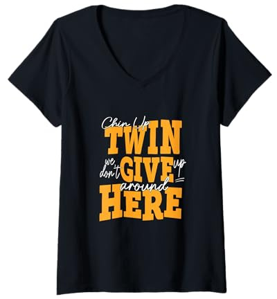 Mujer Gráfico Naranja de Color Naranja Camiseta Cuello V