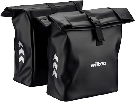 Wiltec Dubbel cykelväska 48 l, väska för pakethållare 30 x 14 x 57 cm, vattenavvisande