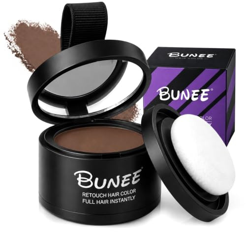 Marrón Medio Hairline Powder, 4g Retocador de Raíces en Polvo Para Mujeres y Hombres, Resistente al Agua y al Sudor, Cubre Áreas De Cabello Fino Adecuado para Maquillaje Estilo de Cabello