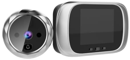 DRESSOOS Spioncino Digitale Smart Argento Memoria Integrata e Lunga Autonomia in Plastica per Porta Sicura e Monitoraggio Visivo