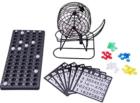 Engelhart - 360564 - Komplettes Mini-Bingo-Spiel mit 75 Kugeln und Zubehör - Bingomolen - 13,5 cm