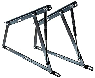 Juego de 2 bisagras para canapé con resortes de 1150N - Ideal para canapés de 135 cm - Sistema de arandelas de Nylon anti ruido - Cuens