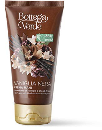 Bottega Verde - Vaniglia Nera, Crema Mani, 75 ml, con Estratto di Vaniglia e olio di Argan, Emolliente, Nutriente, Profumante, per Tutti i Tipi di Pelle