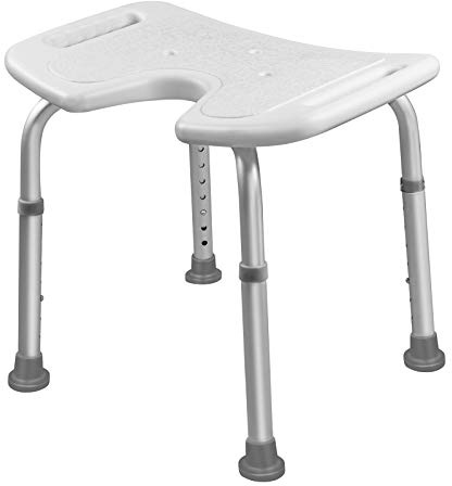 HENGMEI Aluminium duschpall justerbar höjd duschsits rektangel duschstol duschpall för seniorer funktionshindrade gravida kvinnor (typ D)