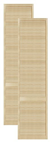 Lamellentüren Holz 2er Pack 594x2422 mm | Holztür aus massiver Kiefer mit fühlbarer Struktur | Möbelfronten für kreative Renovierung | Lamellentür für Schrank oder Garderobe | Natur | Innentür für den Schrank mit offener Belüftung, natürliches Holzblatt für Heimwerker, Dicke 21 mm
