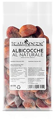 ITALIA SPEZIE - Albicocche secche al naturale Denocciolate Disidratate Intere Naturali senza zucchero e senza additivi