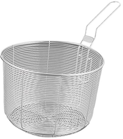 Milageto Frying Basket with Handle Multipurpose Hot Pot Colander Portable French Fries Basket Mesh French Chip Frying Basket for Pasta Camping Frying, 17.5cm