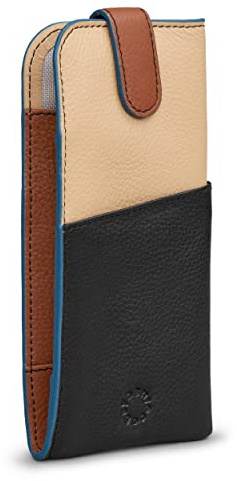 Yoshi Brillenetui aus weichem Leder mit Farbblock, Sonnenbrillenetui für Damen und Herren