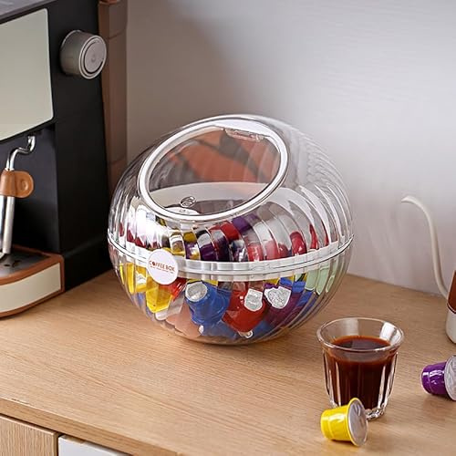 Hoidokly Kaffeekapselhalter Mit Großer Kapazität, Kugelförmiger Premium-Kaffeekapsel-Organizer, Kompatibel Mit allen Kaffeekapseln, Süßigkeiten, Keksen und Pralinen