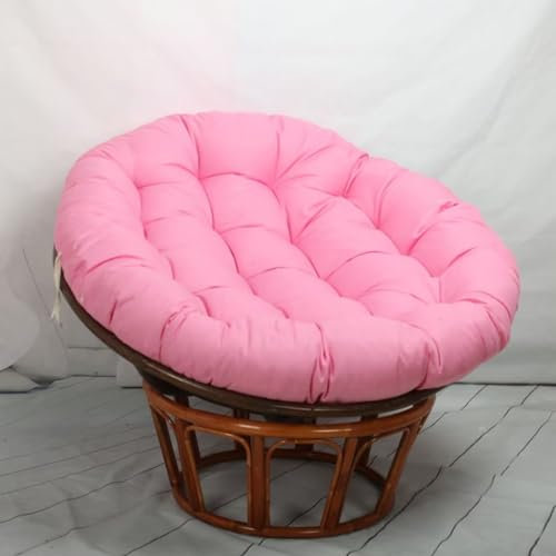 Tielag Papasansessel Kissen Sitzauflage, Rundes Dicke Stuhlkissen, Hängesessel Sitzkissen für Gartensessel, Drehsessel, Korbsessel, Balkonstuhl, Hell-Pink, 120 x 120 cm
