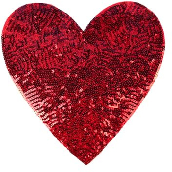 Generic Aufnäher zum Aufbügeln Herz Glitzer, Rotes Herz-Patch aus Vliesstoff, Valentinstag Herz Aufbügler Pailletten Aufbügelapplikation, Gestickte Aufnäher Für Kleidung Jeans Hüte Taschen T Shirts