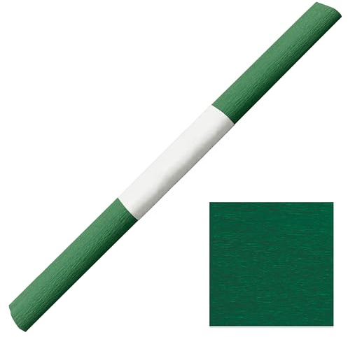 Krepppapier wasserfest & farbfest 50x250cm – dehnbar – Bastelkrepp für Blumen, Schultüten, Dekoration & Basteln – reißfestes Bastelpapier – Farbwahl (dunkelgrün)