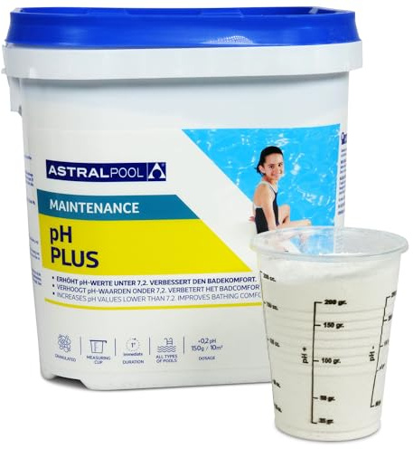 Astral Pool pH Plus Granulat 5 kg - Schnell wirkender pH-Heber für Pools und Whirlpools - Verhindert Kalkablagerungen und Hautreizungen - Einfache Dosierung und Anwendung