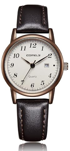CIVO Damenuhren Leder Analog Armbanduhr: Klein Braun Minimalistische Wasserdicht Elegante Kleid Geschenke fur Frauen