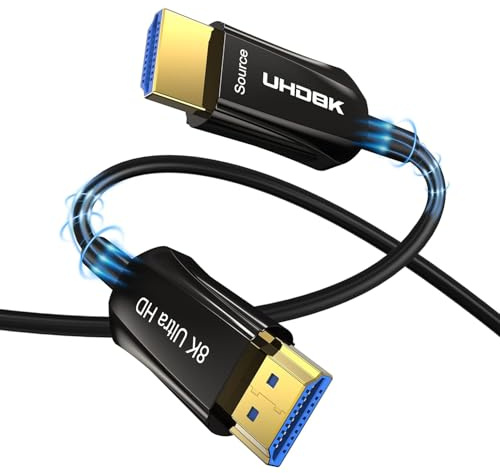 DGHUMEN 20M 8K Fiber Optic HDMI Cable, Ultra HD 8K@60Hz 4K@120Hz, HDMI 2.1 with HDR eARC, Compatible with PC/TV/PS5/Xbox/Blu-ray