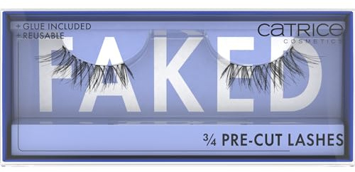 Catrice Faked 3/4 Pre-Cut Lashes, künstliche Wimpern, Schwarz, langanhaltend, Falsche Wimpern-Effekt, ohne Mikroplastikpartikel, Nanopartikel frei, ohne Parfüm, ölfrei, 3er Pack (3x1pair)