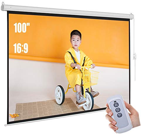 Écran De Projecteur Électrique Motorisé De 100 Pouces, 16:9 4K 3D, Prêt À Monter Au Mur, avec Télécommande De Déclenchement 12V, pour Home Cinéma
