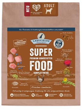 Lakefields Premium SUPERFOOD Huhn, die Trockenfutter-Sensation für Ihren Hund, Größe:4 x 1 Kg