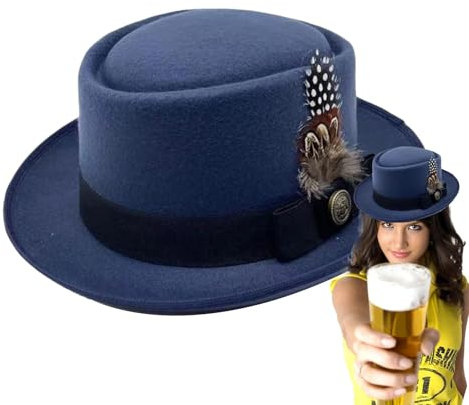 Oktoberfest Bayerischer Trachtenhut - Deutsches Bayerisches Oktoberfest Kostüm | Oktoberfest Kostüm Accessoires mit Federn, Embleme Mehrzweck für Erwachsene für Damen und Herren