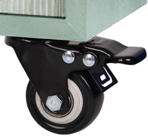 Ruote con bloccaggio, rotelle a piastra - Ruote con piastra girevole per carichi pesanti con freno | Ruote industriali, banco da lavoro per mobili girevole silenzioso multidirezionale per