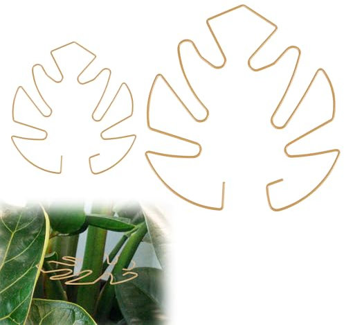 BOXOB 2pcs Support Plante Monstera, 2 Tailles Crochets de Support pour Tige de Plante Grimpante Idéal Support de Grappin Stabilisateur Monstera pour Une Croissance Florissante des Plantes (Or)