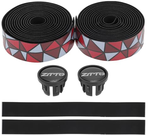 BULLSPANN 1 Paar Fahrrad Lenkerbänder, Kork Fahrrad Lenkerbänder, Fahrrad Lenkerband, EVA Fahrradlenker Wickel für Rennrad Mountainbike, Weiß Rot Braun