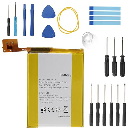 1030mAh 3.7V A1421 Ersatzakku für iPod Touch 5 5th Generation 616-0621 | A1509 616-0619 LIS1495APPCC MP3 MP4 Musikplayer Lithium Polymer Akku mit Werkzeugset