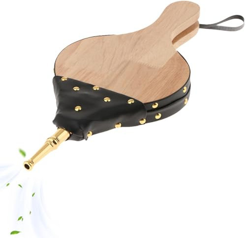 Zunishaone Holz-Luftgebläse – Kamin-Blasebalg aus und Massivholz | Handwerkzeug zum einfachen Anzünden von Feuer, leistungsstarker Luftbläse, traditionelles und elegantes Design, perfekt für Grill