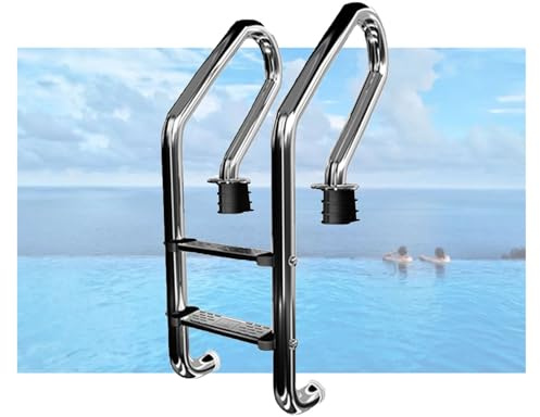 Échelle De Piscine Antidérapante en Acier Inoxydable, Escalier À Double Rampe À 2 Ou 3 Marches, for Salle De Natation Et Piscine Enterrée, Capacité De Charge 250 Kg(2 Steps)