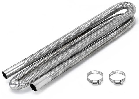 Abgasrohr Standheizung, 200 cm Abgasschlauch Für Stromerzeuger, Auto Edelstahl Abgasrohr, Abgasschlauch Standheizung Mit Zwei Edelstahlklammern Für Diesel Heizung