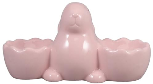 iplusmile Copa de Huevo de Conejo de Pascua Soporte para Huevos Frescos hueveras mimadas hueveras escalfadas Soporte de cerámica para Huevos de gallina hueveras para Linda huevera Rosa
