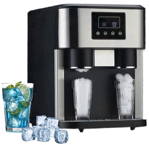 Electric Ice Crusher Machine - Makes 16 Ice Cubes in 9 Minutes, 15 KG Ice Production in 24 Hours, Ideal for Home, Kitchen, Office, and Bar Use, Includes Water Dispenser